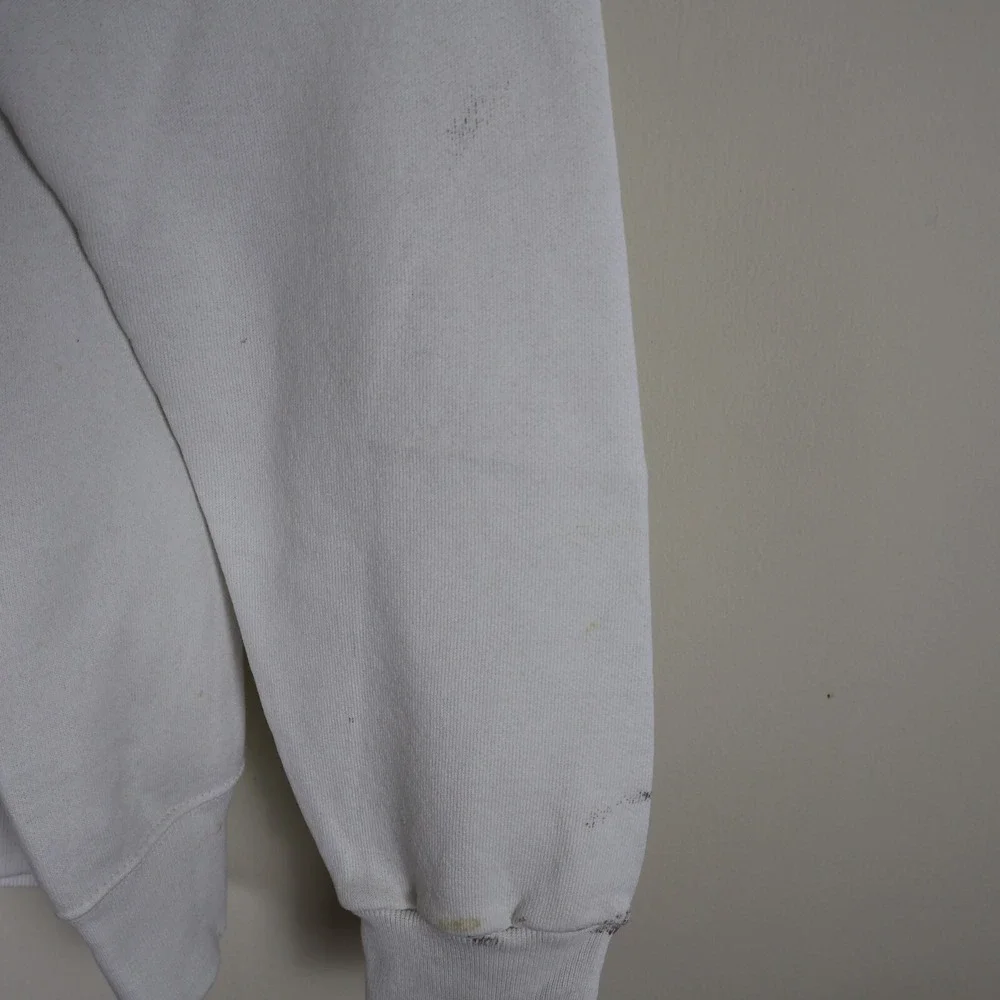Vintage Caesars Toga Teddy Puff Print Sweatshirt Distressed‎ White XL 23.5x27